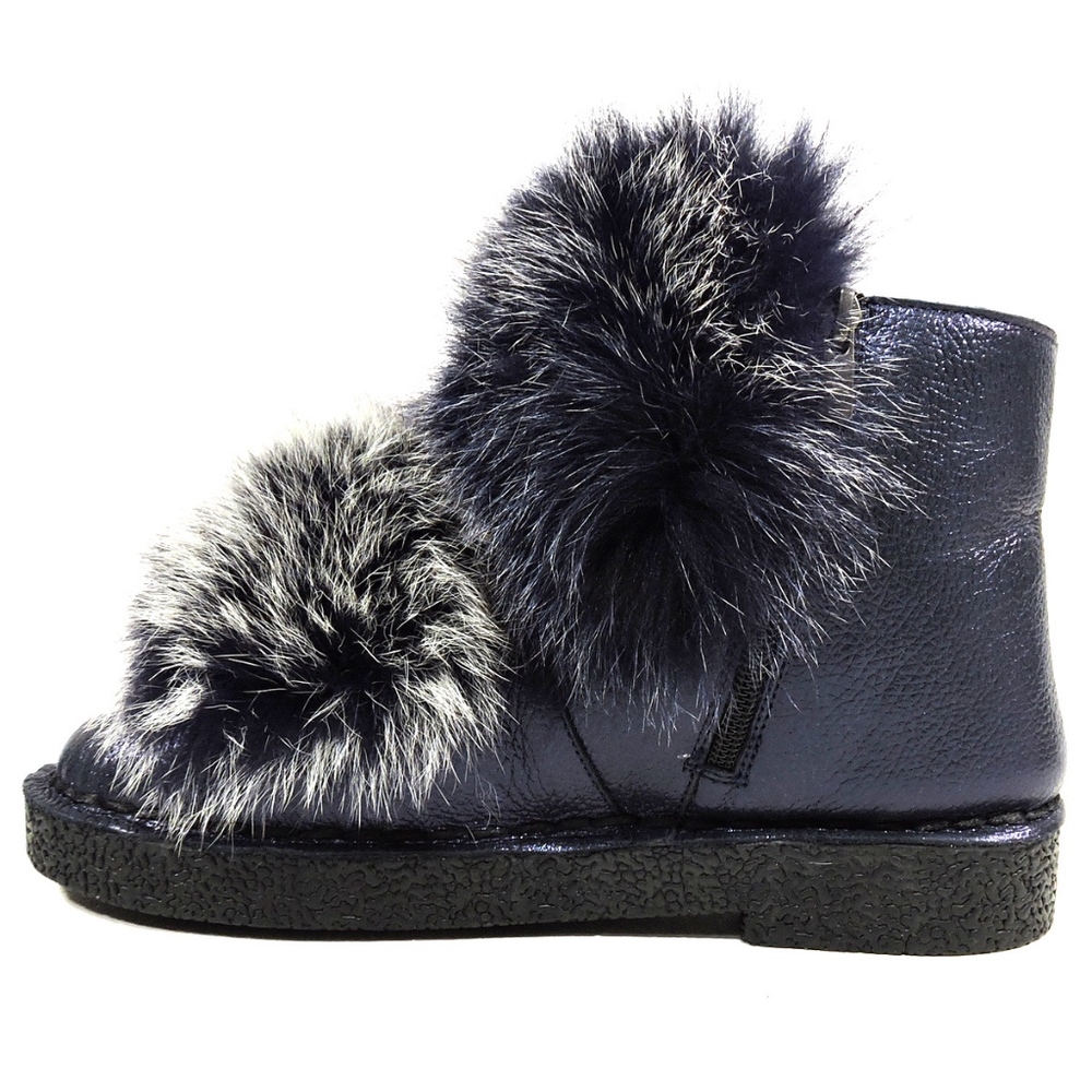 ALESSANDRO DI MARIA  Blue Soft Leather Bootie - Picture 5 of 8